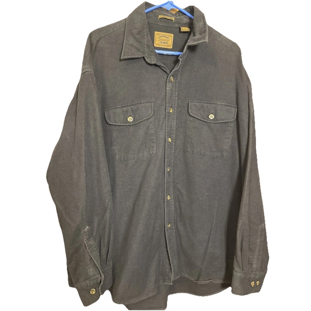 St. John's Bay Heavyweight Cotton Shirt‎ Jacket XXL 2XL Black Overshirt